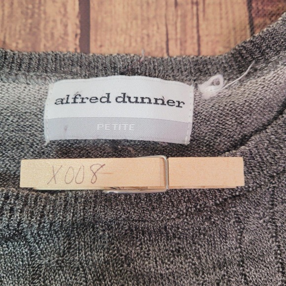 Alfred Dunner Womens Sweater Gray PS Petite Crew Neck Long Sleeve Ombre Striped - Picture 7 of 8